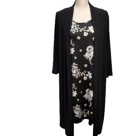 Tiffany & Grey Jacket Dress Black/White Large - Picture 1 of 8